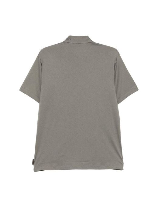 Zanone Gray Polo Shirt With Buttons for men