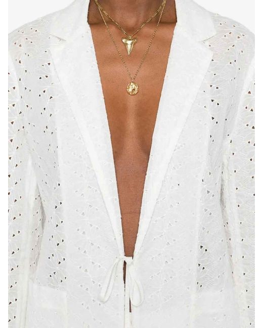 Forte_forte White Embroidered Muslin Jacket