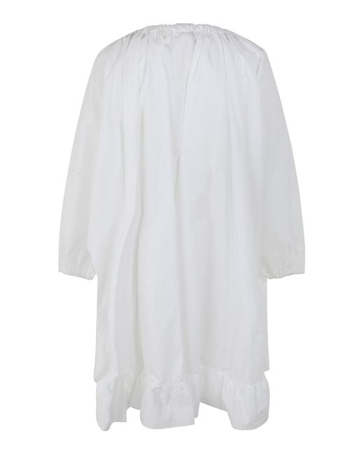 Patou White Mini Frill Dress