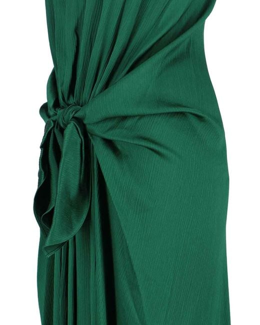 J.W. Anderson Green Deep Silk Adjustable Knot Dress