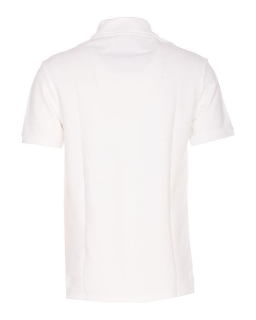 Balmain White Embroidered Pb Logo Polo for men