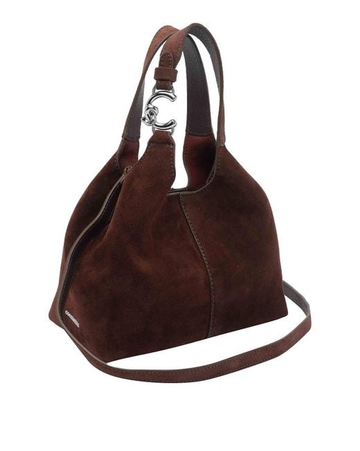 Coccinelle Brown C-Easy Suede Shoulder Bag Small