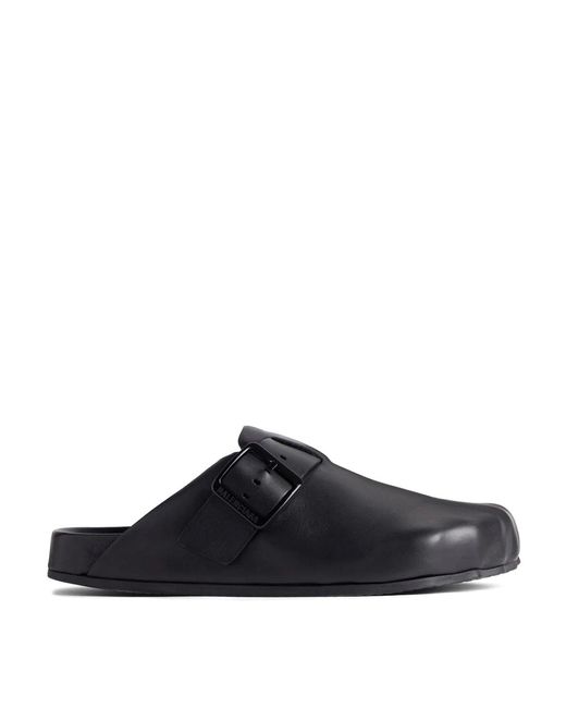 Balenciaga Black S Sunday Clogs Logo Strap