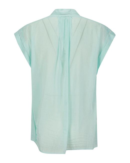 Forte Forte Green Cotton Silk Voile Short Sleeves Top