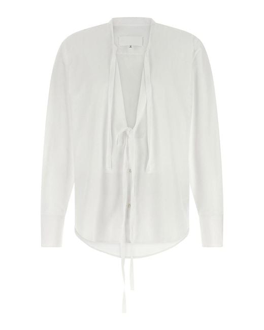 Maison Margiela White Raw Cut Hem Shirt for men