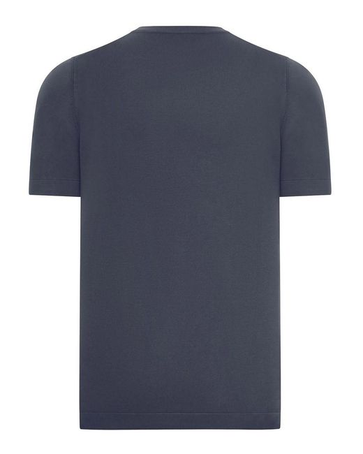 Nome Blue Short-Sleeved Cotton Knitted T-Shirt for men