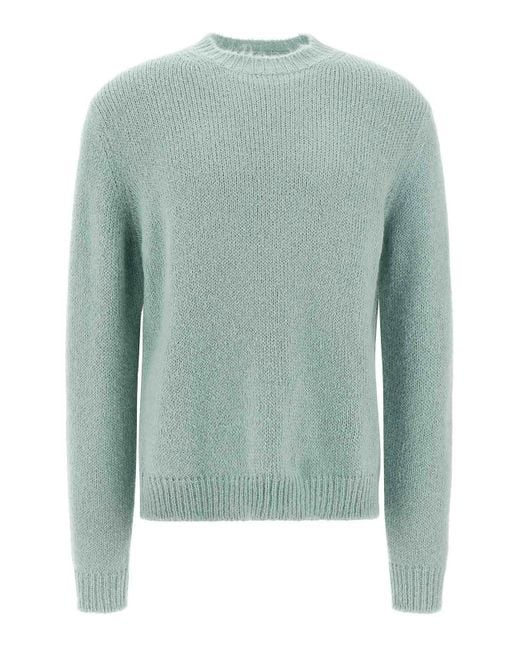 Jil Sander Green Alpaca Wool Sweater for men
