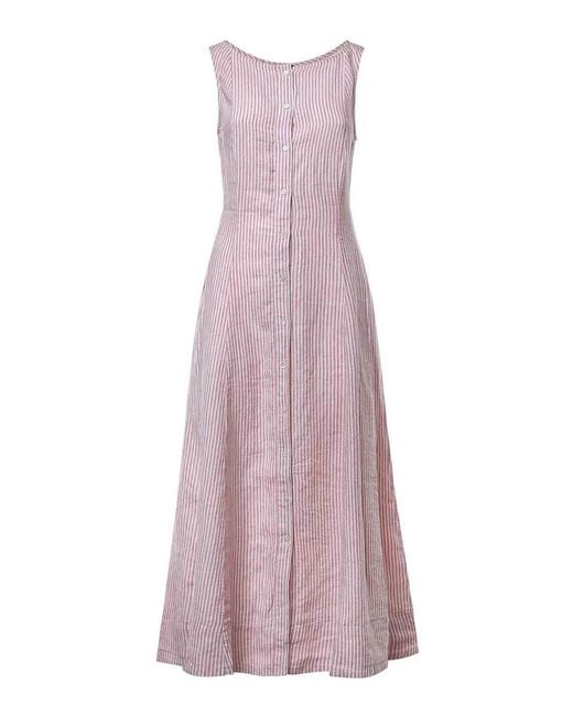 Polo Ralph Lauren Purple Striped Linen Dress