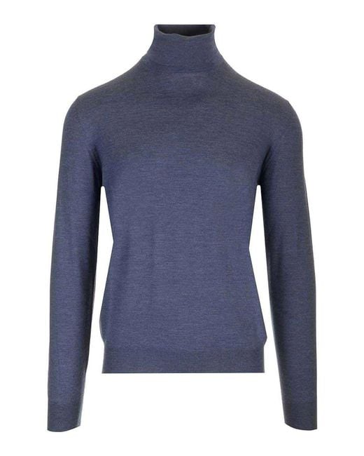 Mauro Ottaviani Blue Wool Turtleneck Wish for men