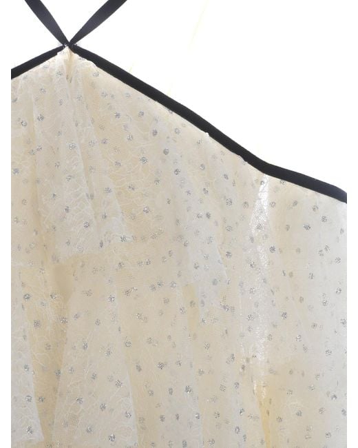 Philosophy Di Lorenzo Serafini Natural Flounced Dress With Polka Dots