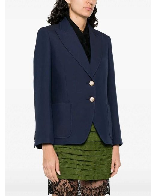 Valentino Blue Single-Breasted Jacket