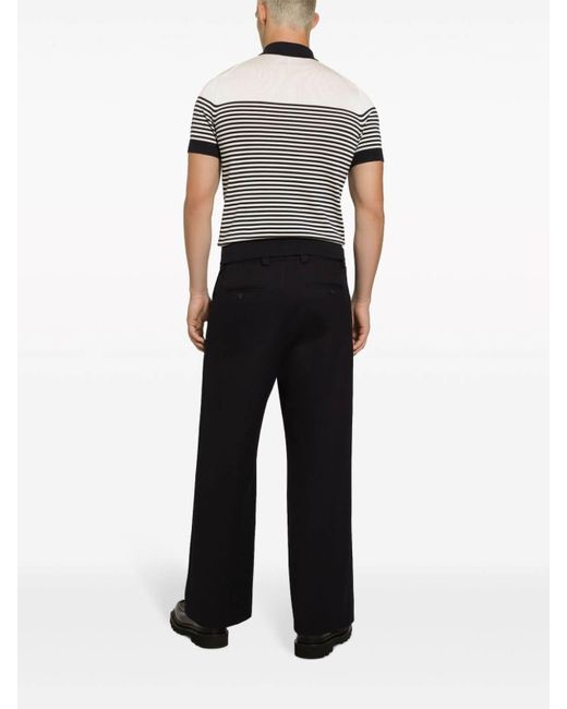 Dolce & Gabbana Black Striped Polo Shirt for men
