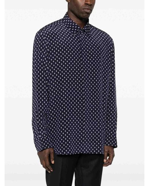 Tom Ford Blue Paisley-Pattern Shirt for men