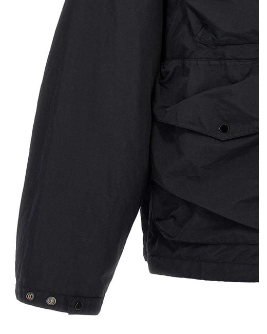 C P Company Blue Flatt Nylon Goggle Jacket for men