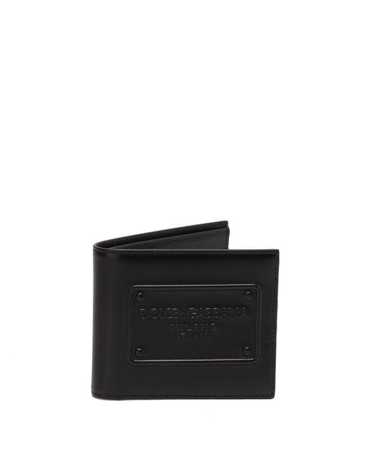 Dolce & Gabbana Black Bi-Fold Wallet With Raised Logo for men