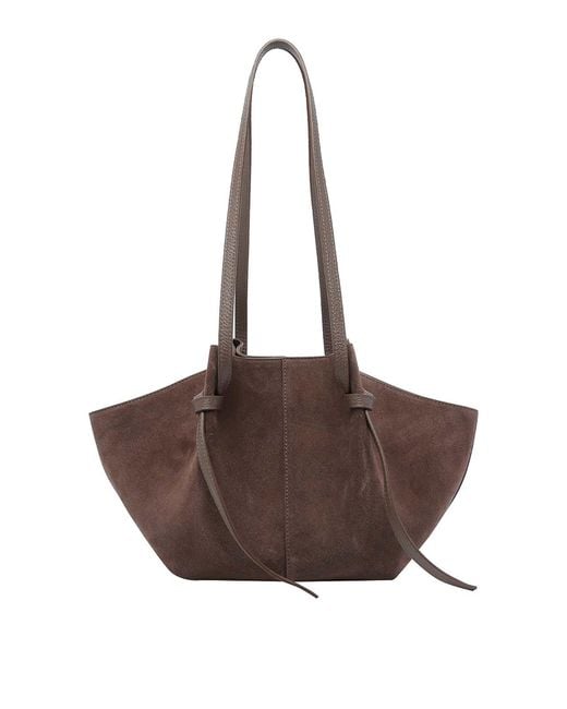 Yuzefi Brown Suede Mochi Shoulder Bag