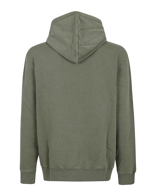 Balmain Green Vintage Emb Hoodie for men