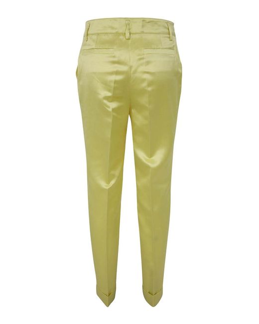 P.A.R.O.S.H. Green Satin Viscose And Linen Trousers