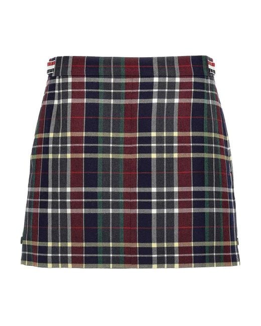 Thom Browne Red Miniskirt Check