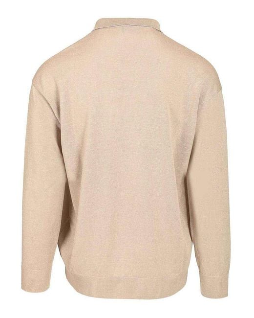 Giorgio Armani Natural Long-Sleeved Polo Shirt for men