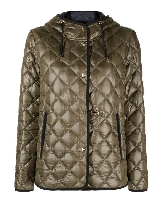 Fay Green Short Quilted Parka