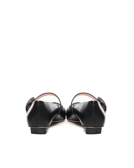 Roger Vivier Black Belle Vivier Leather Ballerinas