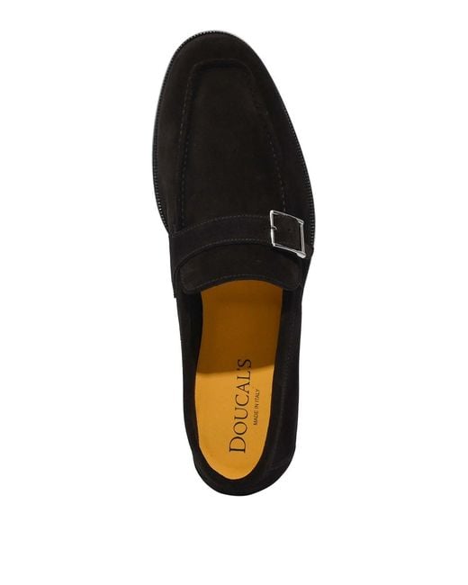 Doucal's Black Adler Single Buckle Moccas for men