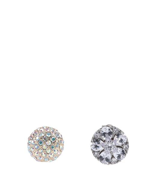 MM6 by Maison Margiela White Earrings With Crystals