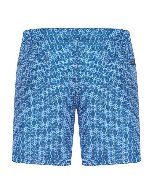 Incotex Blue Patterned Swimsuit for men