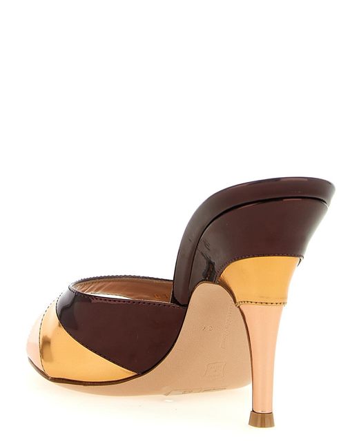 Gianvito Rossi Metallic Marea Mules