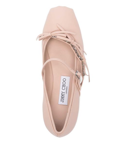 Jimmy Choo Pink Loli Leather Ballet Flats