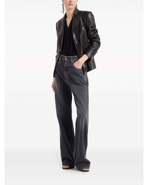 Brunello Cucinelli Black Top With V -Neck