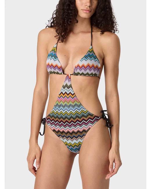 Missoni Metallic Zigzag Pattern Bikini