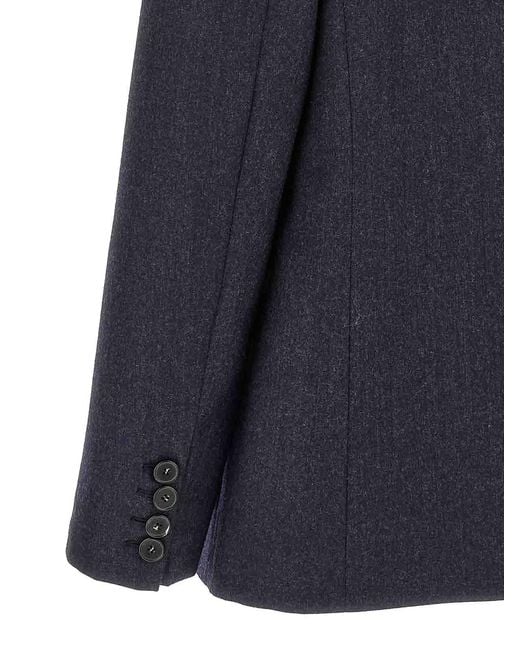 Stella McCartney Blue Single-Breasted Wool Blazer