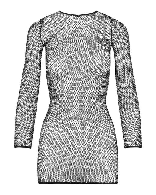 Balenciaga Gray Crystal Mesh Mini Top