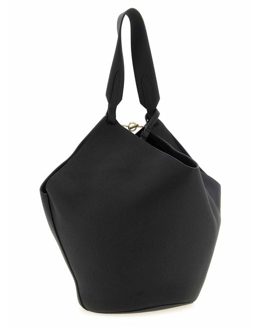 Khaite Black Medium 'Lotus' Shopping Bag