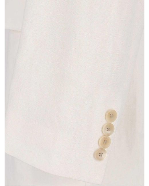 Auralee White Single-Breasted Blazer
