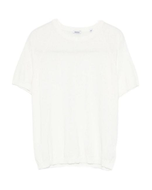 Aspesi White Crewneck T-Shirt