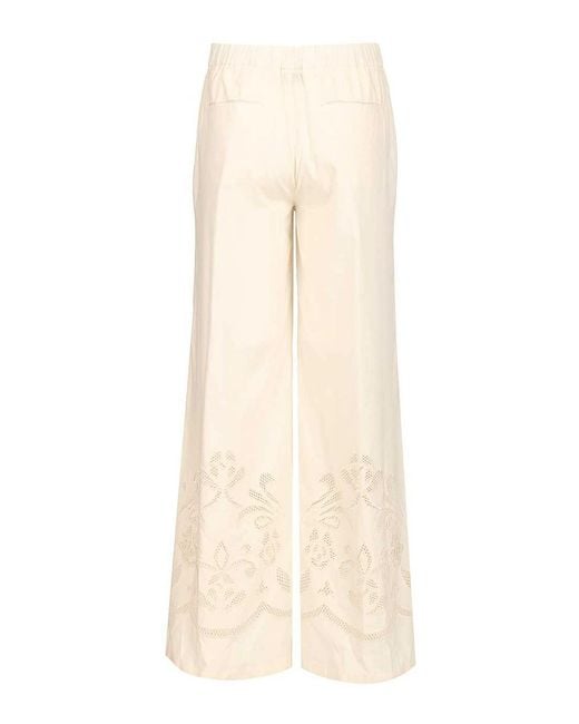 Forte_forte White Lunamaris Embroidery Co Popline Cropped Pants