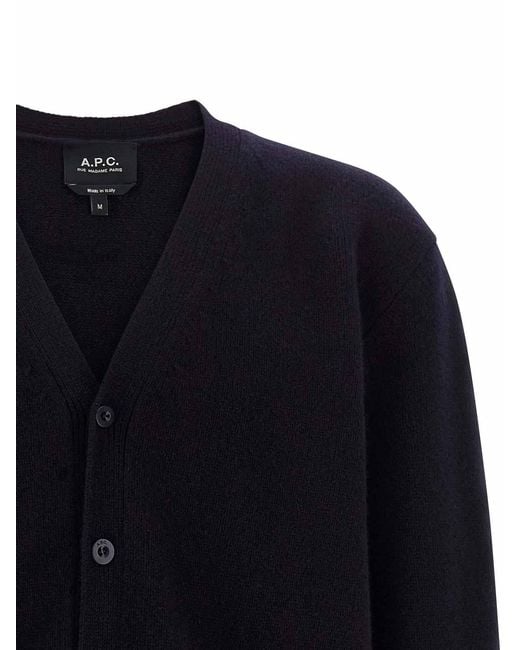 A.P.C. Blue Kevin' Cardigan for men