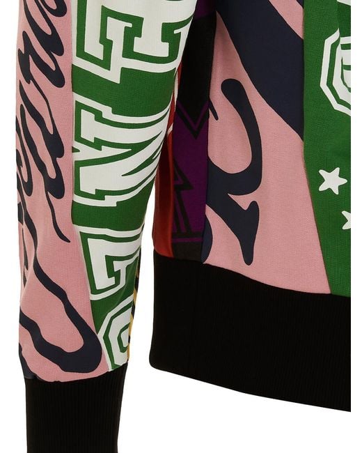KENZO Green Cotton Hoodie With All-Over Print for men