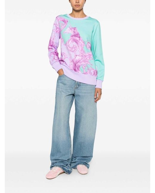 Versace Jeans Pink Light Sweatshirt With Graphic Print