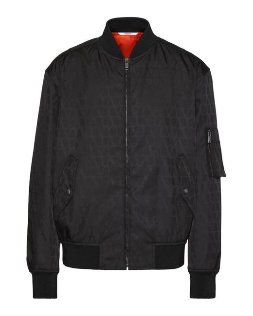 Valentino Garavani Black Bomber Jacket for men