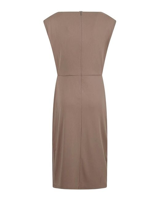 Ralph Lauren Brown Belt-Detail Midi Dress