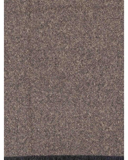 Brunello Cucinelli Gray Cashmere Mixed Scarf With Lurex Profiles