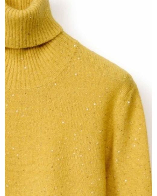 Fabiana Filippi Yellow Sweater With Micro Sequins
