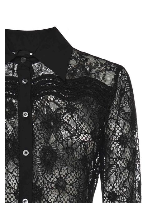 Pinko Black Tulle And Lace Shirt