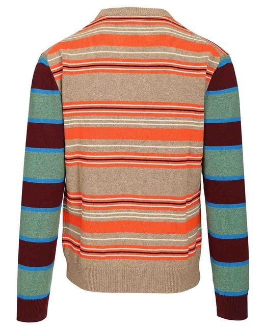 Paul Smith Orange Striped Sweater for men