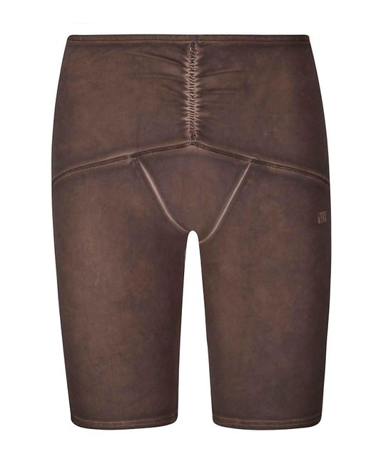 KNWLS Brown Low Waisted Over Dyed Jersey Shorts