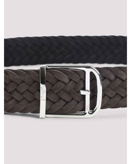 Brioni White Braided Belt for men